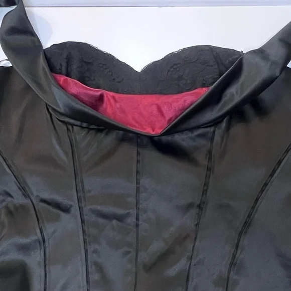 White House Black Market Black Satin and Lace Bustier - Picture 8 of 13